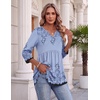 Zeagoo 3/4 Length Sleeve Womens Tops 2026 Blouses for Women Dressy Casual Fashion Clothing V Neck T-Shirts Summer Outfits(Sf166)