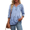 Zeagoo 3/4 Length Sleeve Womens Tops 2026 Blouses for Women Dressy Casual Fashion Clothing V Neck T-Shirts Summer Outfits(Sf166)