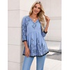 Zeagoo 3/4 Length Sleeve Womens Tops 2026 Blouses for Women Dressy Casual Fashion Clothing V Neck T-Shirts Summer Outfits(Sf166)