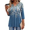 Zeagoo 3/4 Length Sleeve Womens Tops 2026 Blouses for Women Dressy Casual Fashion Clothing V Neck T-Shirts Summer Outfits(Sf233)