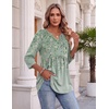 Zeagoo 3/4 Length Sleeve Womens Tops 2026 Blouses for Women Dressy Casual Fashion Clothing V Neck T-Shirts Summer Outfits(Sf244)
