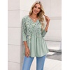 Zeagoo 3/4 Length Sleeve Womens Tops 2026 Blouses for Women Dressy Casual Fashion Clothing V Neck T-Shirts Summer Outfits(Sf244)