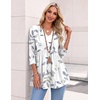 Zeagoo 3/4 Length Sleeve Womens Tops 2026 Blouses for Women Dressy Casual Fashion Clothing V Neck T-Shirts Summer Outfits(Sp113)
