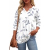 Zeagoo 3/4 Length Sleeve Womens Tops 2026 Blouses for Women Dressy Casual Fashion Clothing V Neck T-Shirts Summer Outfits(Sp113)