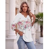 Zeagoo 3/4 Length Sleeve Womens Tops 2026 Blouses for Women Dressy Casual Fashion Clothing V Neck T-Shirts Summer Outfits(Wf67)