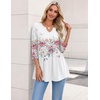 Zeagoo 3/4 Length Sleeve Womens Tops 2026 Blouses for Women Dressy Casual Fashion Clothing V Neck T-Shirts Summer Outfits(Wf67)