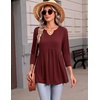 Zeagoo 3/4 Length Sleeve Womens Tops 2026 Blouses for Women Dressy Casual Fashion Clothing V Neck T-Shirts Summer Outfits(Wine Red)