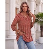 Zeagoo 3/4 Length Sleeve Womens Tops 2026 Blouses for Women Dressy Casual Fashion Clothing V Neck T-Shirts Summer Outfits(Xh518)