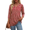 Zeagoo 3/4 Length Sleeve Womens Tops 2026 Blouses for Women Dressy Casual Fashion Clothing V Neck T-Shirts Summer Outfits(Xh518)