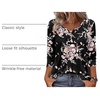 Zeagoo 3/4 Length Sleeve Womens Tops Dressy Casual 2026 V Neck T Shirts Blouses Floral Summer Business Work Basic Tees(Black Pink Floral)