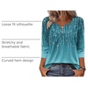 Zeagoo 3/4 Length Sleeve Womens Tops Dressy Casual 2026 V Neck T Shirts Blouses Floral Summer Business Work Basic Tees(Blue Floral)