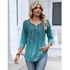 Zeagoo 3/4 Length Sleeve Womens Tops Dressy Casual 2026 V Neck T Shirts Blouses Floral Summer Business Work Basic Tees(Blue Floral)