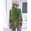 Zeagoo 3/4 Length Sleeve Womens Tops Dressy Casual 2026 V Neck T Shirts Blouses Floral Summer Business Work Basic Tees(Green Ethnic Print)