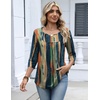 Zeagoo 3/4 Length Sleeve Womens Tops Dressy Casual 2026 V Neck T Shirts Blouses Floral Summer Business Work Basic Tees(Multicolor)