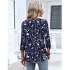 Zeagoo 3/4 Length Sleeve Womens Tops Dressy Casual 2026 V Neck T Shirts Blouses Floral Summer Business Work Basic Tees(Navy Blue Flower)