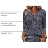 Zeagoo 3/4 Length Sleeve Womens Tops Dressy Casual 2026 V Neck T Shirts Blouses Floral Summer Business Work Basic Tees(Navy Blue Print)