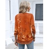 Zeagoo 3/4 Length Sleeve Womens Tops Dressy Casual 2026 V Neck T Shirts Blouses Floral Summer Business Work Basic Tees(Orange Ethnic Print)