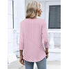 Zeagoo 3/4 Length Sleeve Womens Tops Dressy Casual 2026 V Neck T Shirts Blouses Floral Summer Business Work Basic Tees(Pink Stripes)