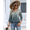 Zeagoo 3/4 Length Sleeve Womens Tops Dressy Casual 2026 V Neck T Shirts Blouses Floral Summer Business Work Basic Tees(Plants Flowers)