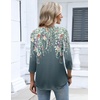 Zeagoo 3/4 Length Sleeve Womens Tops Dressy Casual 2026 V Neck T Shirts Blouses Floral Summer Business Work Basic Tees(Plants Flowers)