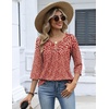 Zeagoo 3/4 Length Sleeve Womens Tops Dressy Casual 2026 V Neck T Shirts Blouses Floral Summer Business Work Basic Tees(Red White Floral)