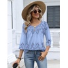 Zeagoo 3/4 Length Sleeve Womens Tops Dressy Casual 2026 V Neck T Shirts Blouses Floral Summer Business Work Basic Tees(Sf166)