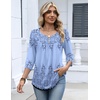 Zeagoo 3/4 Length Sleeve Womens Tops Dressy Casual 2026 V Neck T Shirts Blouses Floral Summer Business Work Basic Tees(Sf166)