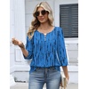 Zeagoo 3/4 Length Sleeve Womens Tops Dressy Casual 2026 V Neck T Shirts Blouses Floral Summer Business Work Basic Tees(Zr459)