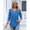 Zeagoo 3/4 Length Sleeve Womens Tops Dressy Casual 2026 V Neck T Shirts Blouses Floral Summer Business Work Basic Tees(Zr459)