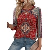 Zeagoo 3/4 Length Sleeve Womens Tops Crew Neck Shirts Dressy Casual Tunics(Mz870)