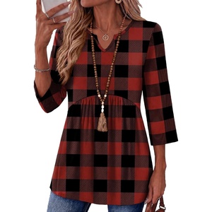 Zeagoo 3/4 Length Sleeve Womens Tops 2026 Blouses for Women Dressy Casual Fashion Clothing V Neck T-Shirts Summer Outfits(Gz188)