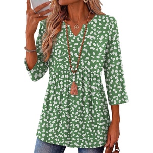 Zeagoo 3/4 Length Sleeve Womens Tops 2026 Blouses for Women Dressy Casual Fashion Clothing V Neck T-Shirts Summer Outfits(Jh560)