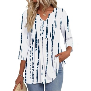 Zeagoo 3/4 Length Sleeve Womens Tops 2026 Blouses for Women Dressy Casual Fashion Clothing V Neck T-Shirts Summer Outfits(Zr229)