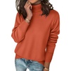 Zeagoo Women’s Turtleneck Sweater Long Sleeve Casual Knit Pullover Top 2026(A-orange)