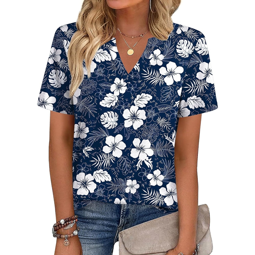 image:imageZeagoo Womens Tops V Neck Summer Casual Short Sleeve T Shirts Basic