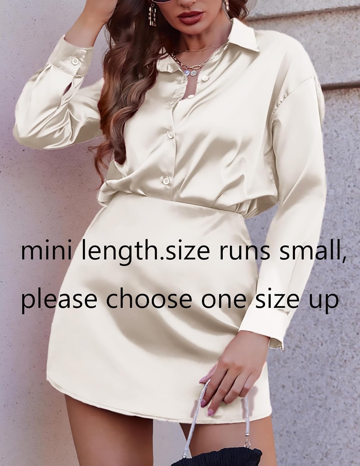 image:imageZeagoo Skirts for Women High Waisted Stain Mini Skirt Aline Zipper SkirtBeige