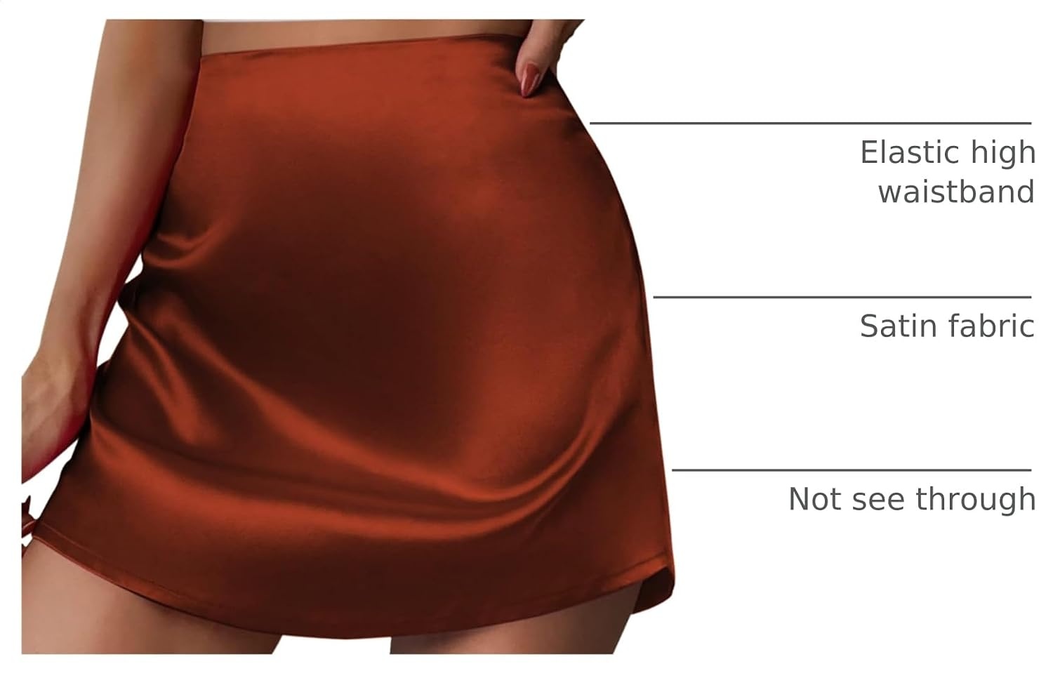 image:imageZeagoo Skirts for Women High Waisted Stain Mini Skirt Aline Zipper SkirtCaramel Colour