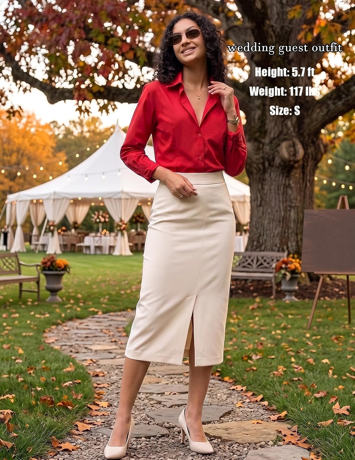 image:imageZeagoo Womens Button Down Shirts Long Sleeve Business Casual Blouses TopsRed