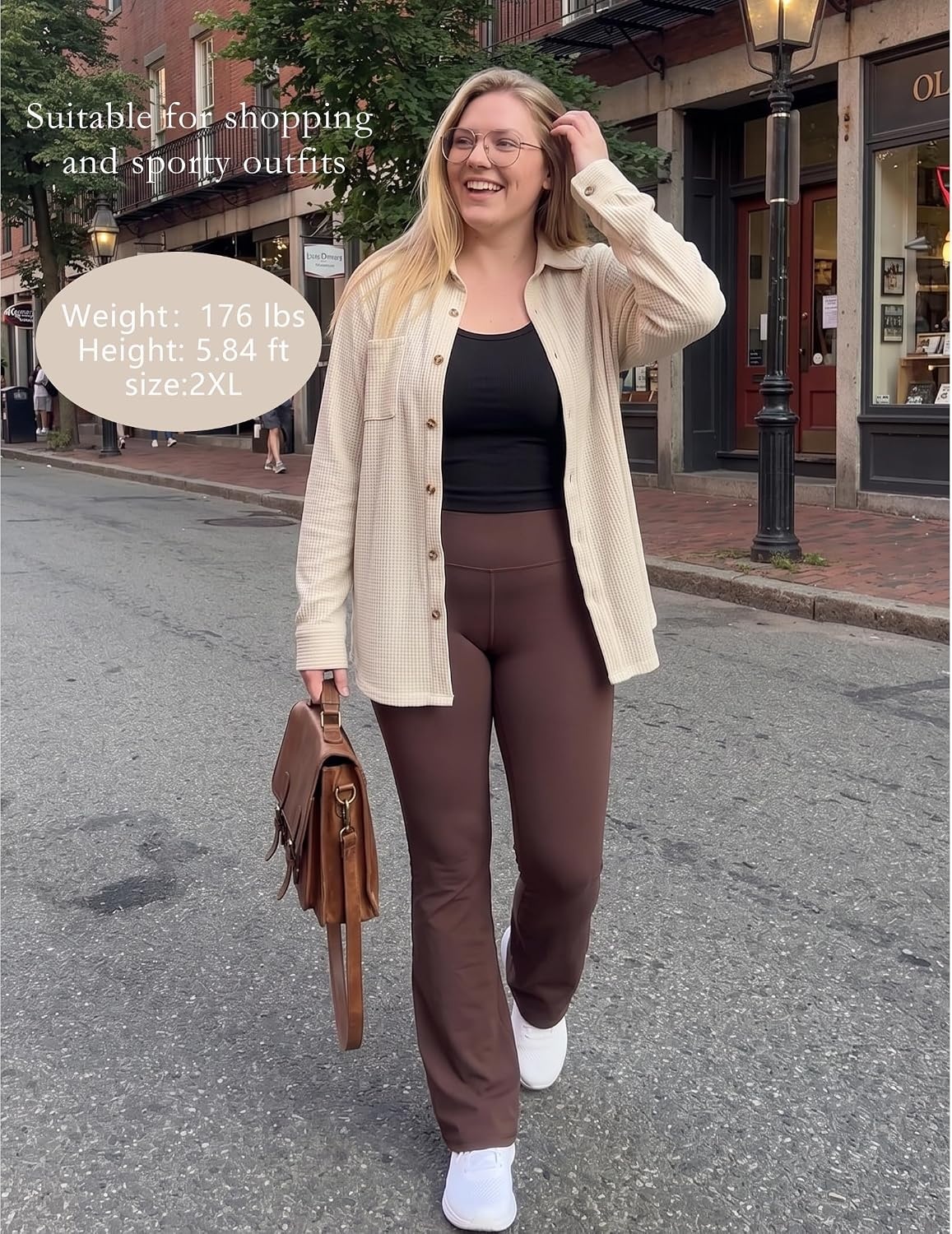 image:imageZeagoo Womens Waffle Knit Shacket Button Down Long Sleeve Tops with Pocket01apricot