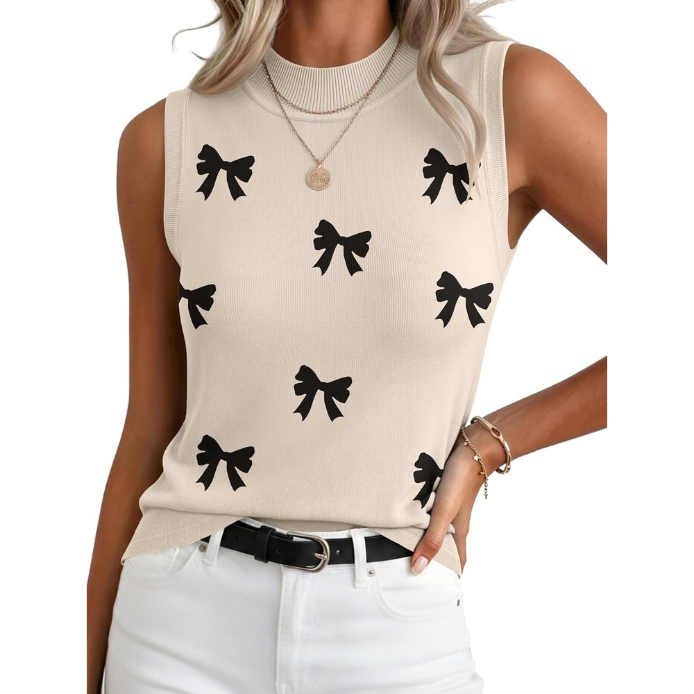 image:imageZeagoo Womens Sleeveless Tops Turtleneck Sweater Business Casual OutfitsA4bow Khaki