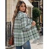Zeagoo Flannel Shirt Women Plaid Button Down Shackets Long Sleeve Fall Tops(Light Green-gw297)