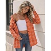 Zeagoo Flannel Shirt Women Plaid Button Down Shackets Long Sleeve Fall Tops(Orange-gw689)