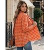 Zeagoo Flannel Shirt Women Plaid Button Down Shackets Long Sleeve Fall Tops(Orange-gw689)