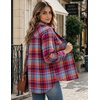 Zeagoo Flannel Shirt Women Plaid Button Down Shackets Long Sleeve Fall Tops(Red-gw550)