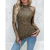 Zeagoo Long Sleeve Shirts for Women Sheer Mesh Top Mock Neck Fitted Blouses(An127)