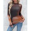 Zeagoo Long Sleeve Shirts for Women Sheer Mesh Top Mock Neck Fitted Blouses(Cx292)