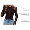 Zeagoo Long Sleeve Shirts for Women Sheer Mesh Top Mock Neck Fitted Blouses(Cx299)