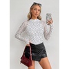 Zeagoo Long Sleeve Shirts for Women Sheer Mesh Top Mock Neck Fitted Blouses(Jh724)