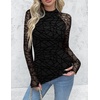 Zeagoo Long Sleeve Shirts for Women Sheer Mesh Top Mock Neck Fitted Blouses(Jh88)