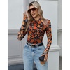 Zeagoo Long Sleeve Shirts for Women Sheer Mesh Top Mock Neck Fitted Blouses(Wf75)